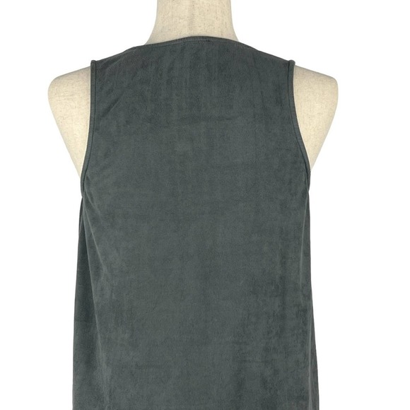 BEAR DANCE SLEEVELESS SCOOP NECK FAUX SUEDE TANK SHIFT DRESS GRAY MEDIUM EUC - Picture 8 of 13